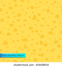 Seamless vector cheese texture in cartoon style. Bright background for your design.