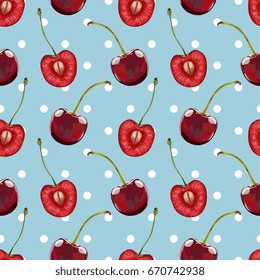 Seamless Vector Cherry Pattern