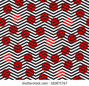 Seamless vector chevron geometric circle pattern background