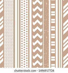 Seamless vector chevron, polka dots, stripes, knitted pattern. Design for Christmas wrapping, wallpaper, fabric, textile.