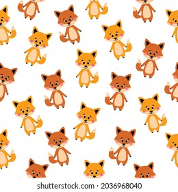 Seamless vector childish pattern with foxes.