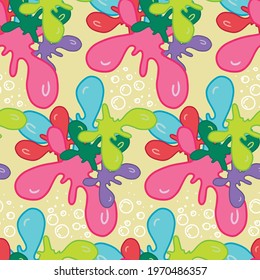 Seamless vector children's design for fabric, cover design, production, wallpaper, printing, gift wrapping and scrapbooking.Blob, splash, bubble