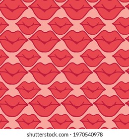 Seamless vector children's design for fabric, cover design, production, wallpaper, printing, gift wrapping and scrapbooking.Lips