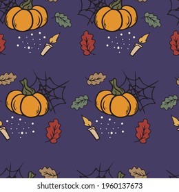 Seamless vector children's design . Halloween holiday for fabric, fabric design, covers, production, wallpaper, printing, gift wrapping and scrapbooking