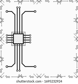 Seamless vector chip pattern background. Seamless vector circuit pattern. 