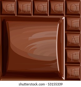 Seamless vector chocolate chunk. Fills only. Big chunk, small chunks and letters are in separated layers for easy editing. Included swatch with chunk without letters. Ideal location for your logo.