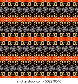 Seamless vector Christmas background illustration. Christmas patterns, snowflakes