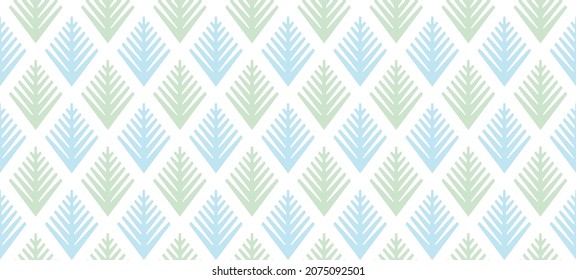 Seamless vector Christmas background with Christmas tree. Scandinavian pastel color fun kids backdrop for postcard, poster, greeting card, wrapping paper. Merry Christmas! Endless baby illustration.	
