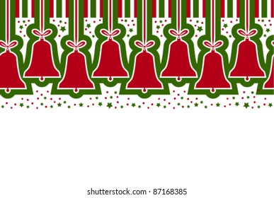 seamless vector christmas bell border