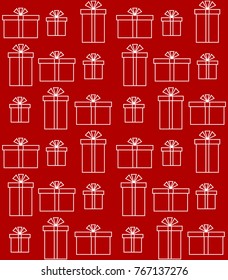 Seamless vector christmas gift boxes pattern