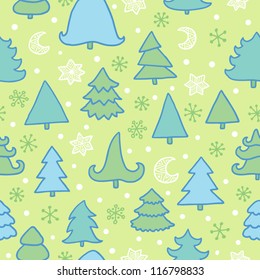 Seamless vector christmas and new years pattern with christmas trees