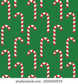 Seamless vector christmas pattern with candy cane lolipop