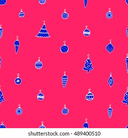 Seamless vector Christmas pattern. Hand drawn illustration.