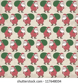 Seamless vector Christmas pattern with little Santas