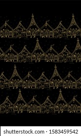 Seamless vector christmas pattern with christmas markets