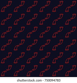 Seamless vector Christmas pattern. Red Santa Claus hats on dark blue background. Symmetrical layout. Gift wrapping paper. Bed sheets and interior. Christmas theme.