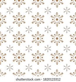 Seamless vector Christmas pattern with snowflakes on a white background. New year vector background.