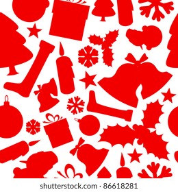 Seamless vector christmas pattern from various shapes