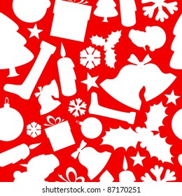 Seamless vector christmas pattern from various shapes