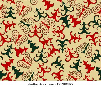 Seamless vector Christmas tree background