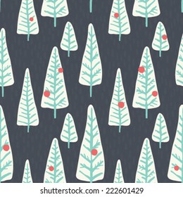 Seamless vector Christmas tree pattern. 