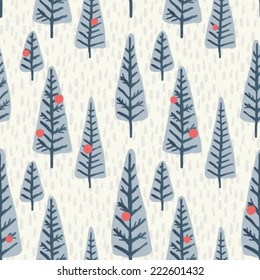 Seamless vector Christmas tree pattern. 