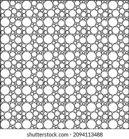 Fondo de patrón de forma geométrica circular vectorial sin brillo para fichas, tarjetas, web, fondo. Negro en patrón blanco.