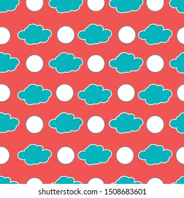 Seamless vector cloud background print