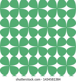 Seamless vector clover pattern. Repeat green elements background 10 eps. For design, fabric, textile, web, wrapping.