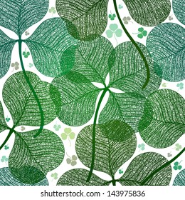 Seamless vector clover pattern for St. Patricks Day. EPS 10