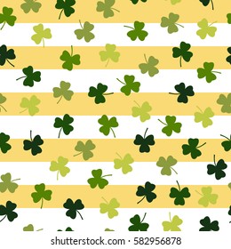 Seamless Vector Clover Pattern For St. Patricks Day.