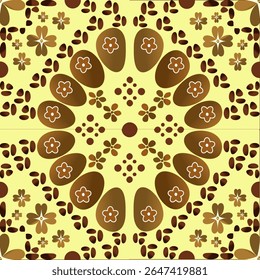 Seamless vector coffee bean pattern with brown circles, a perfect retro cafe illustration for vintage drink cup backdrops and decor
