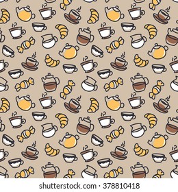 seamless vector coffee pattern