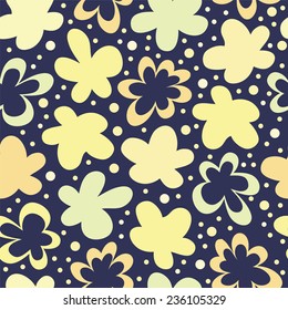 Seamless vector color funny floral background