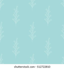 Seamless vector color illustration with stylish branch with leaves and small berries