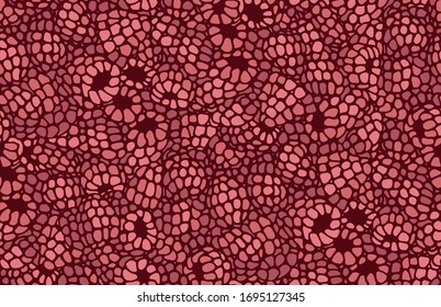 Seamless vector color pattern and background with fresh raspberries. 