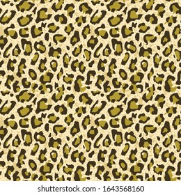 Seamless Vector. Colored feather textured leopard animal skin background. Repeatable ready template.