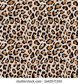 Seamless Vector. Colored feather textured leopard animal skin background. Repeatable ready template.