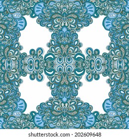 Seamless vector colored lined pattern in blue colors