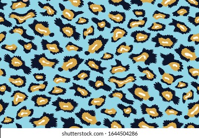 Seamless Vector. Colored modern Abstract leopard animal skin background. Repeatable ready template.