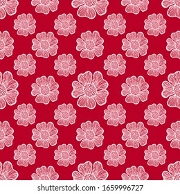 seamless vector colored pattern background with flowers 