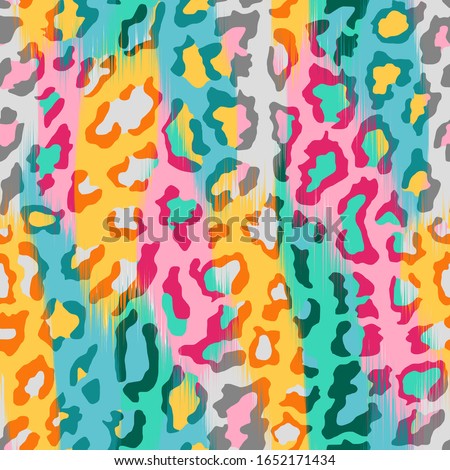 Seamless Vector. Colorful Abstract leopard animal skin background. All for surface designs. It can be infinitely repeated.