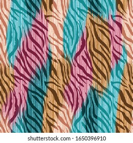 Seamless Vector. Colorful Abstract zebra animal skin with fabric textured background. All for surface designs. It can be infinitely repeated.