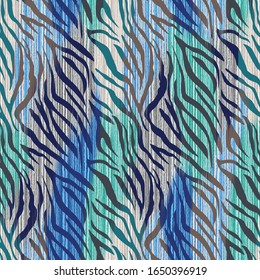 Seamless Vector. Colorful Abstract zebra animal skin with fabric textured background. All for surface designs. It can be infinitely repeated.
