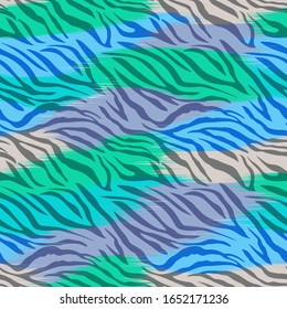 Seamless Vector. Colorful Abstract zebra animal skin background. All for surface designs. It can be infinitely repeated.