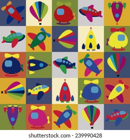 Seamless vector colorful air transport