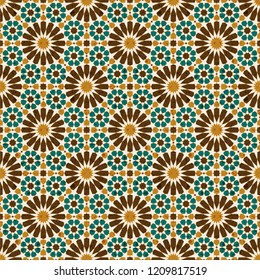 seamless vector colorful arabic geometric traditional pattern. design for tiles, covers, packaging
