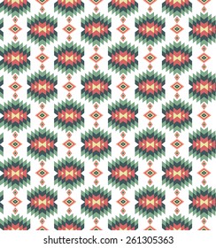 Seamless vector colorful aztec pattern. Vintage illustration.