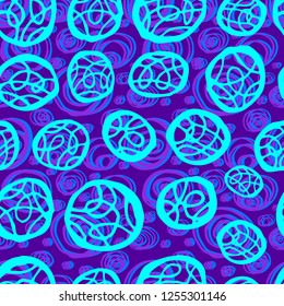 Seamless vector colorful brush stroke pattern. Trendy colors fashion fabric, cover, textile, geometric wavy lines abstract summer, spring, background design. Hand drawn vector illustration.