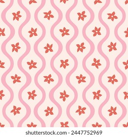 Seamless Vector Colorful Circus Pattern Wiggly Wavy Modern Simple Geometric Pattern Wallpaper Cute Girly Stripe Vertical